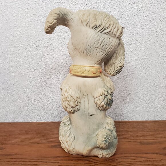 Vintage Edward Mobley Rubber Squeaky Sitting Poodle w/Blinking Eyes - 12" Tall - Picture 3 of 5